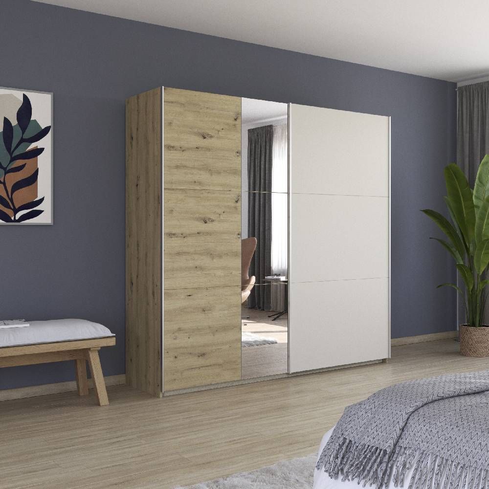 Oakwood Rauch Monza  2 door Sliding Wardrobe With Mirror Front