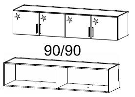 Oakwood Rauch Celle 4 Door combi wardrobe with extended top - 236 Height