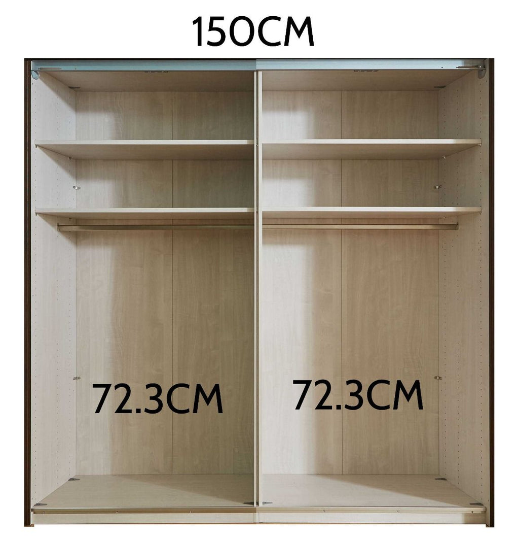 Oakwood Wiemann Berlin Graphite Glass Front Sliding Door Wardrobe