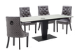 Oakwood Valentina Ceramic Ext White Dining Table With Cambridge Dining Chairs
