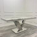 Oakwood Venice 1.8M Pandora White Marble Dining Table