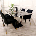 Oakwood Venus 1.6m Black Sintered Stone Top Dining Table With Luna Dining Chairs