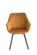 Oakwood 2 x Viola Swivel Dining Chair - Antique Gold Velvet
