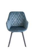 Oakwood 2 x Viola Swivel Dining Chair - Teal Velvet