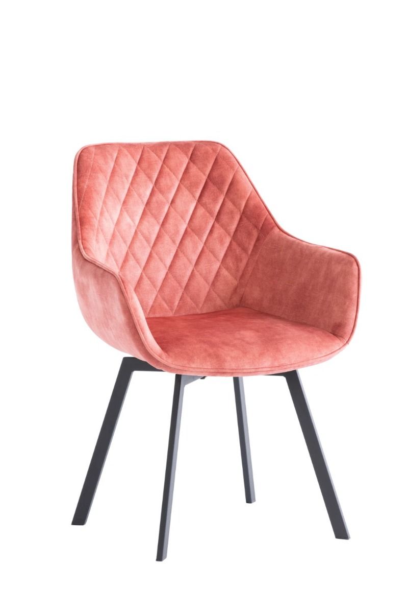 Oakwood 2 x Viola Swivel Dining Chair - Pink Velvet