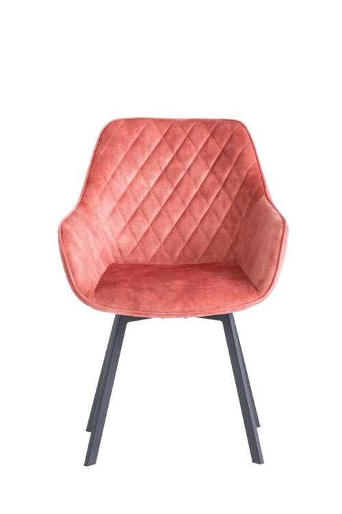 Oakwood 2 x Viola Swivel Dining Chair - Pink Velvet