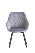 Oakwood 2 x Viola Swivel Dining Chair - Silver Velvet