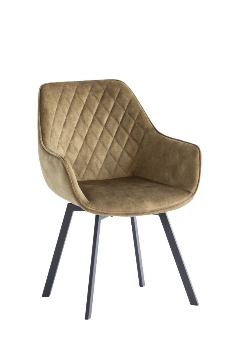 Oakwood 2 x Viola Swivel Dining Chair - Green Velvet