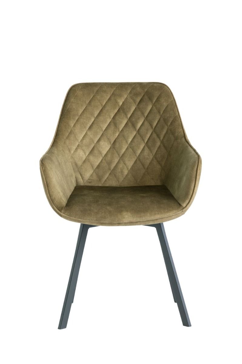 Oakwood 2 x Viola Swivel Dining Chair - Green Velvet