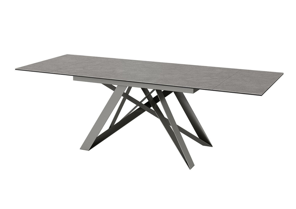 Oakwood Aquila ext grey slate ceramic dining table with Zola dining chairs