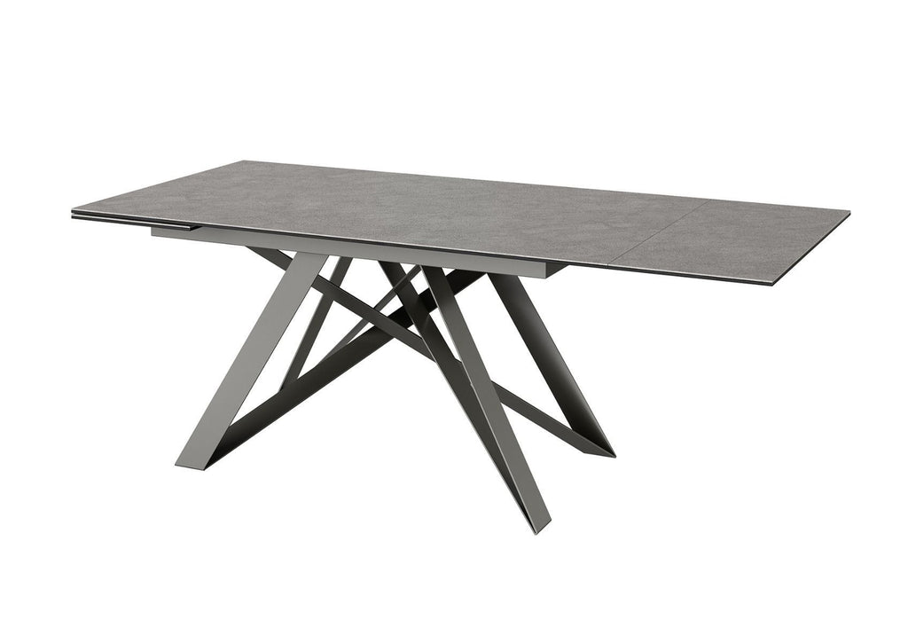 Oakwood Aquila ext grey slate ceramic dining table with Zola dining chairs