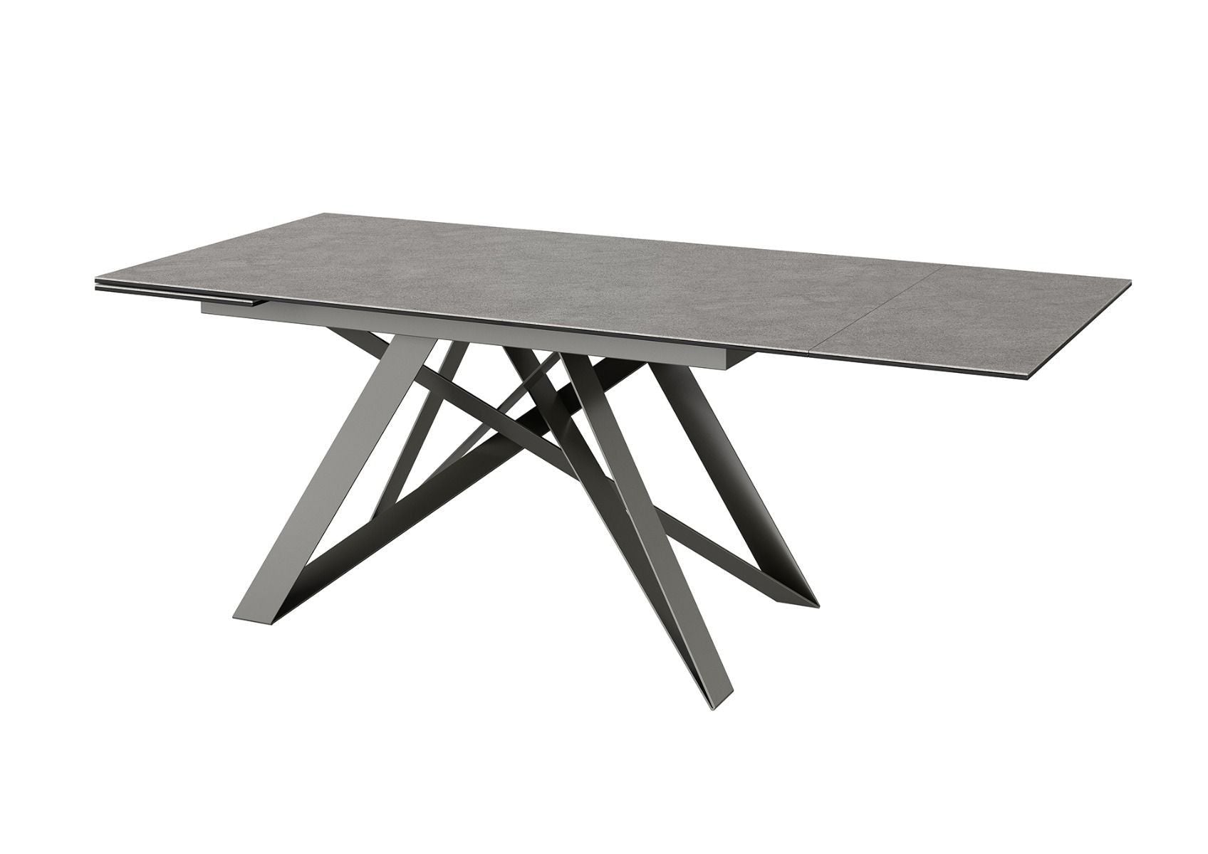 Oakwood Aquila ext grey slate ceramic dining table with Zola dining chairs