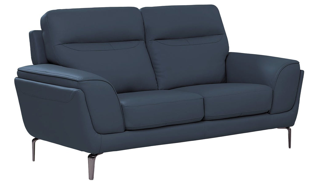 Oakwood Benita Blue Indigo leather 2 Seater Suite