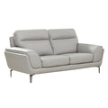 Oakwood Benita cool light grey leather 3 Seater Suite