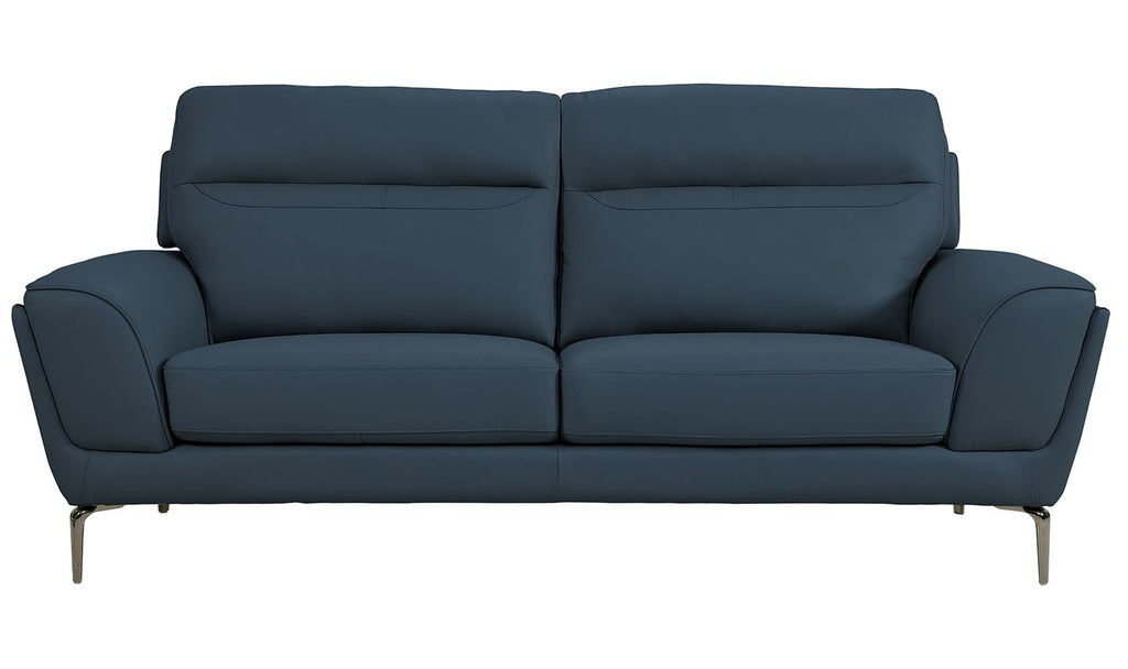 Oakwood Benita  Blue Indigo leather 3 Seater Suite