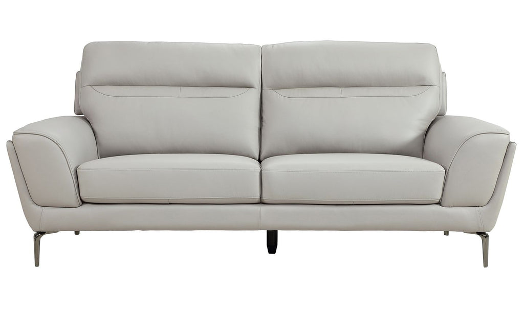 Oakwood Benita cool light grey leather 3 Seater Suite
