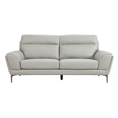 Oakwood Benita cool light grey leather 3 Seater Suite