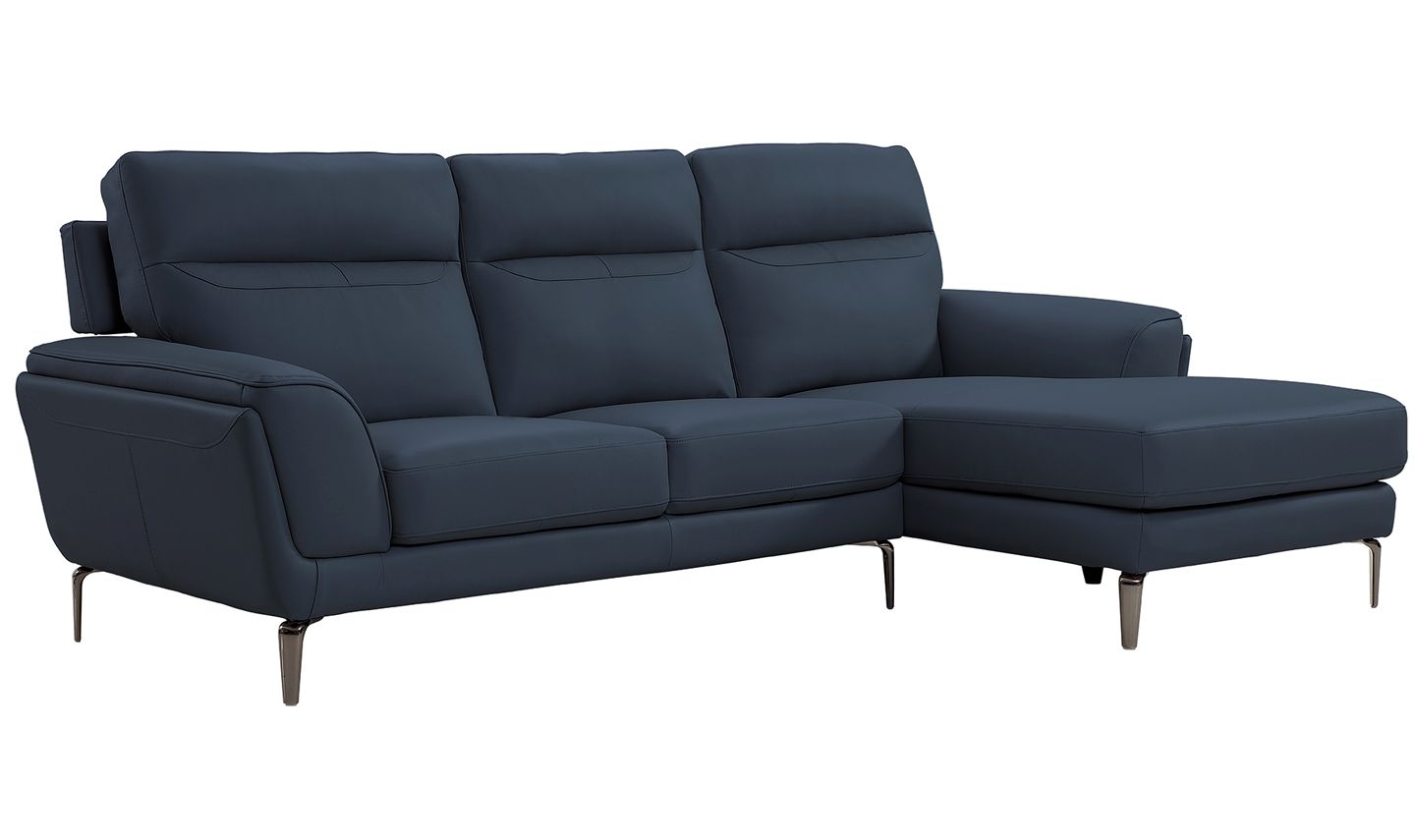 Oakwood Benita Indigo leather Corner Suite