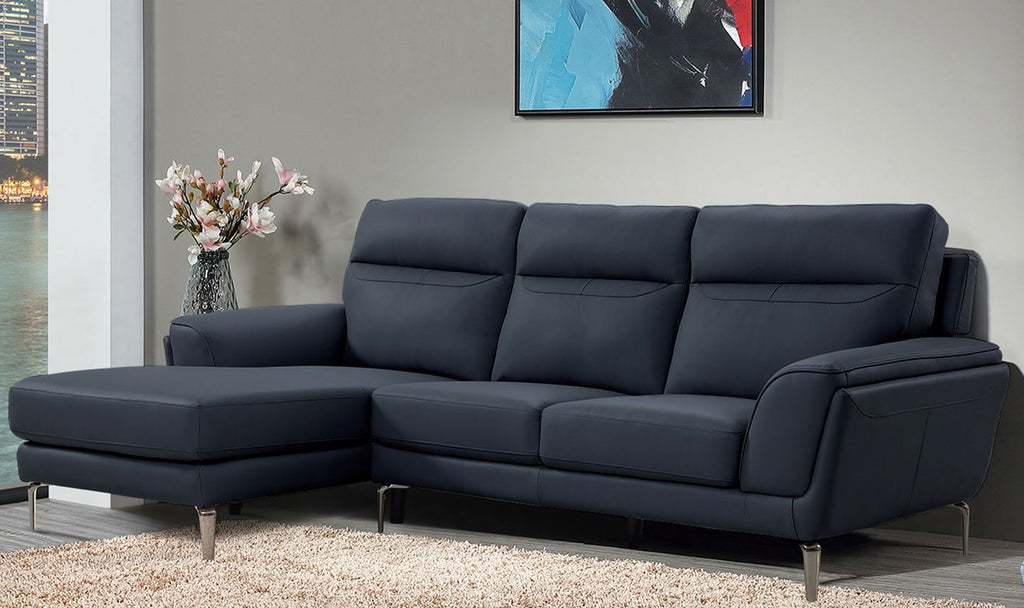 Oakwood Benita Indigo leather Corner Suite