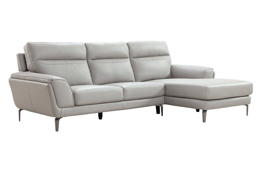 Oakwood Benita Cool Light grey leather Corner Suite
