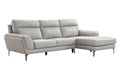 Oakwood Benita Cool Light grey leather Corner Suite