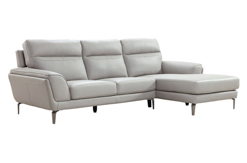 Oakwood Benita Cool Light grey leather Corner Suite