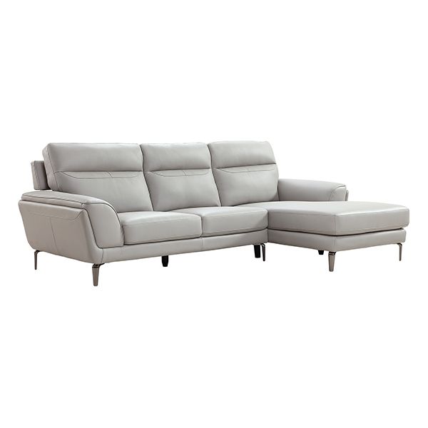 Oakwood Benita Cool Light grey leather Corner Suite