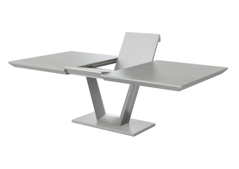 Oakwood Zanetti Matt Grey Glass Extending Dining Table With Cavello Dining Chairs