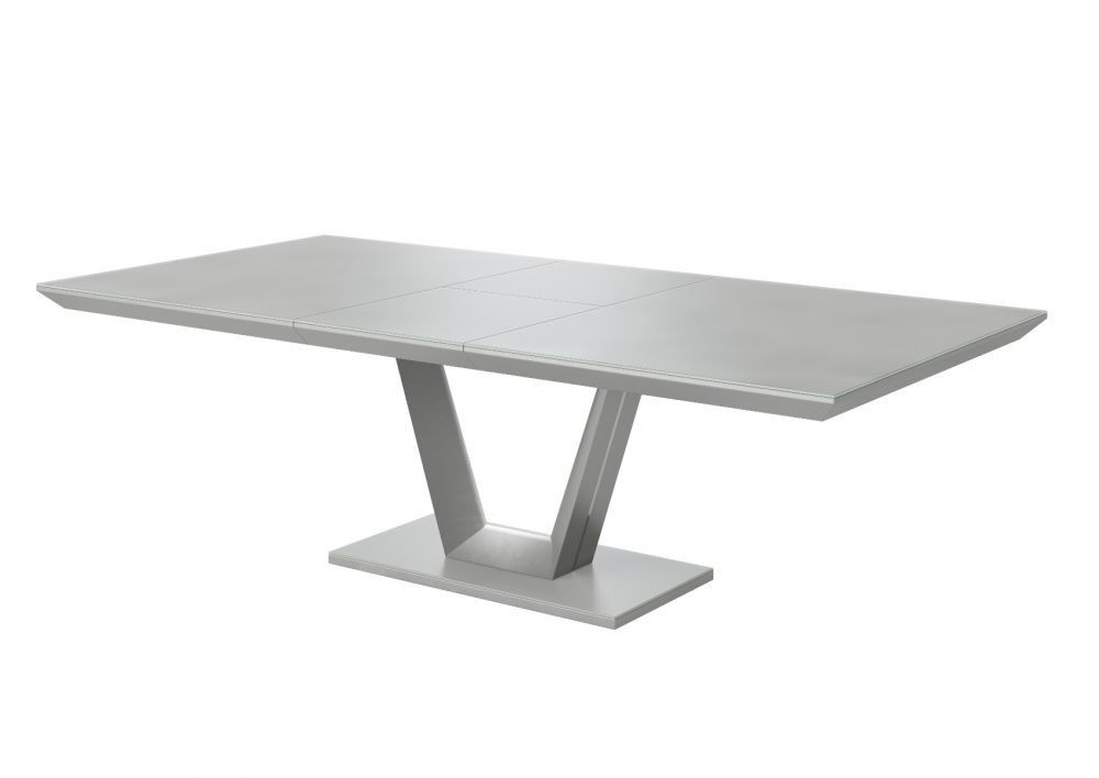 Oakwood Zanetti Matt Grey Glass Extending Dining Table With Cavello Dining Chairs