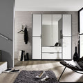 Oakwood Rauch Essensa White Glass Front Combi Hinged Door Wardrobe