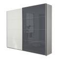 Oakwood Rauch Quadra 2 Gliding Door White & Basalt Glass Wardrobe