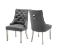 Oakwood Dolce Grey Ring Knockerback PU Leather Dining Chairs