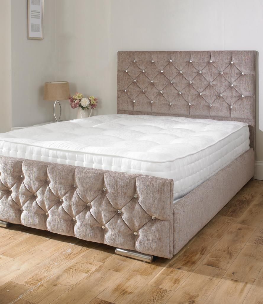Oakwood Moscow Upholstered Bed Frame With Mattress