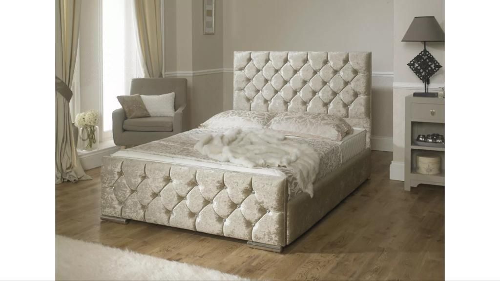 Oakwood Moscow Upholstered Bed Frame With Mattress