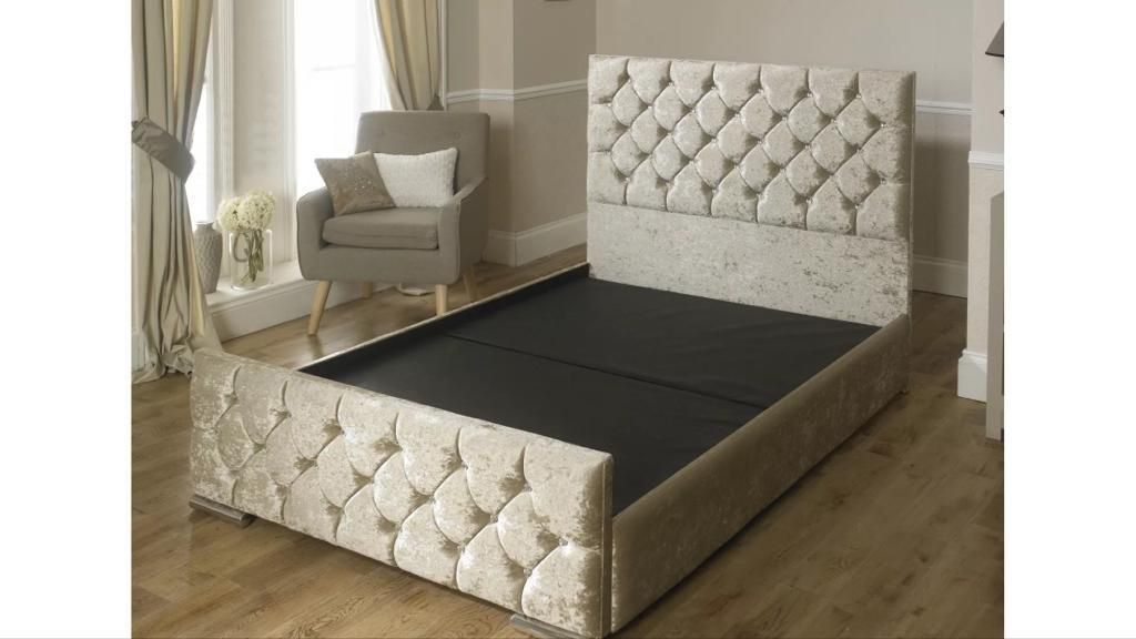 Oakwood Moscow Upholstered Bed Frame With Mattress