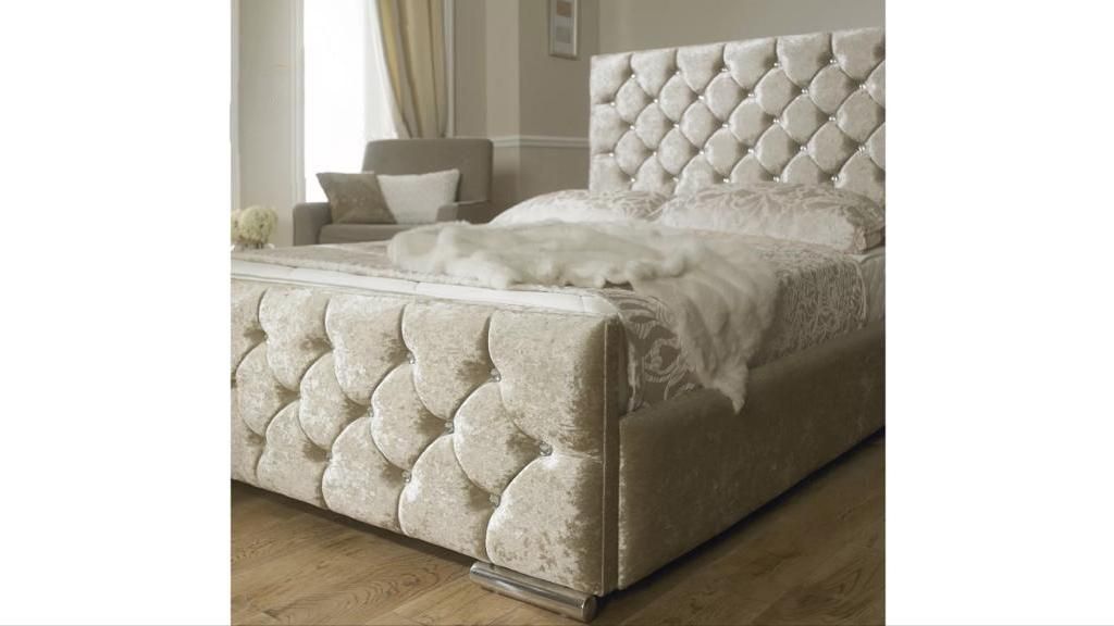 Oakwood Moscow Upholstered Bed Frame With Mattress