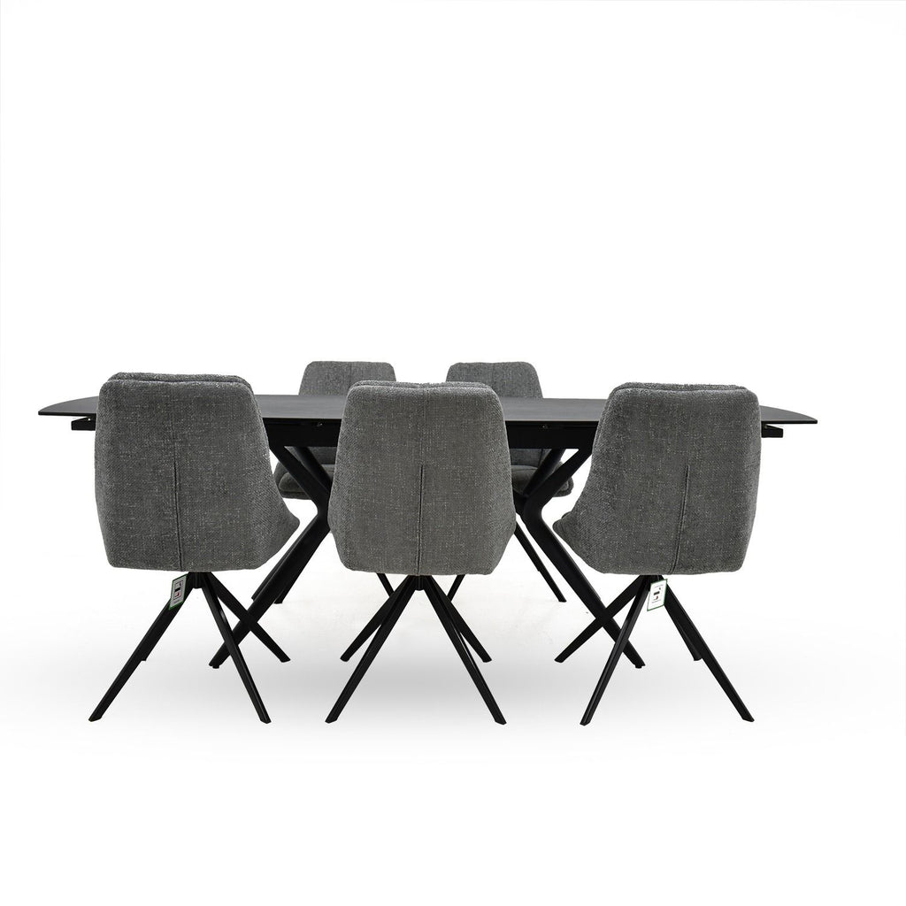 Oakwood Ectasy Ceramic Extendable Dining Table Set - Dolphin