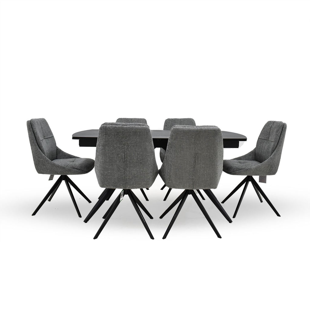 Oakwood Ectasy Ceramic Extendable Dining Table Set - Dolphin