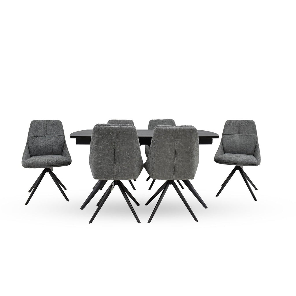 Oakwood Ectasy Ceramic Extendable Dining Table Set - Dolphin