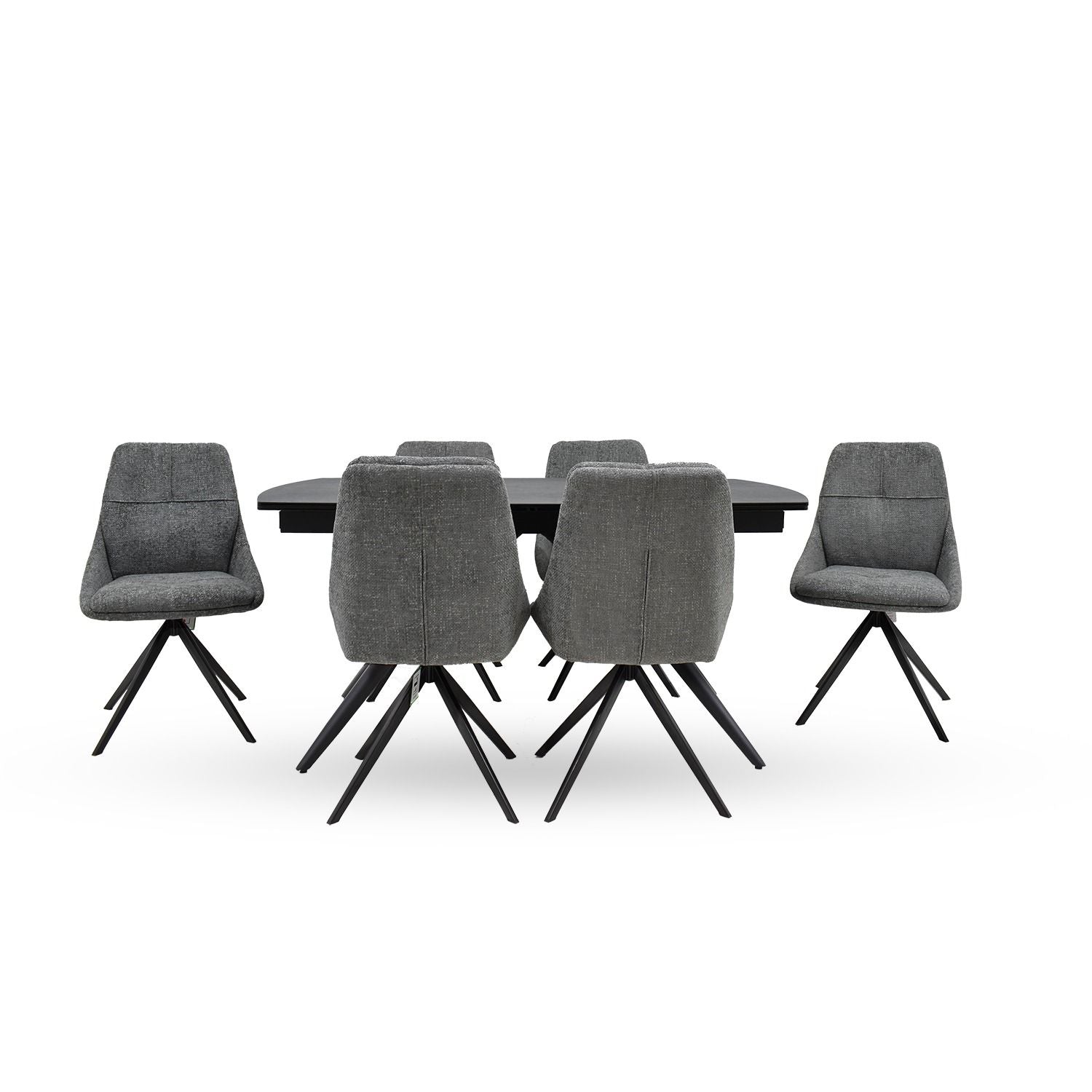 Oakwood Ectasy Ceramic Extendable Dining Table Set - Dolphin