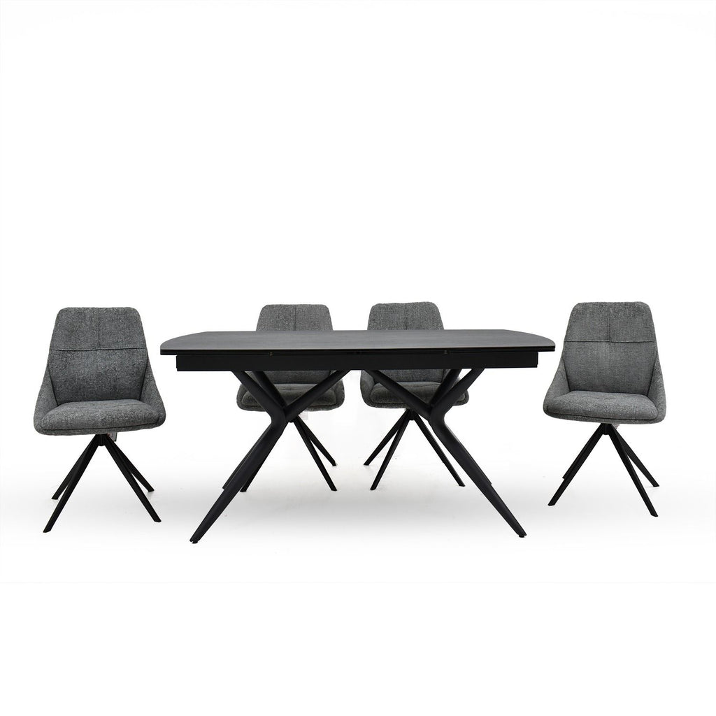 Oakwood Ectasy Ceramic Extendable Dining Table Set - Dolphin