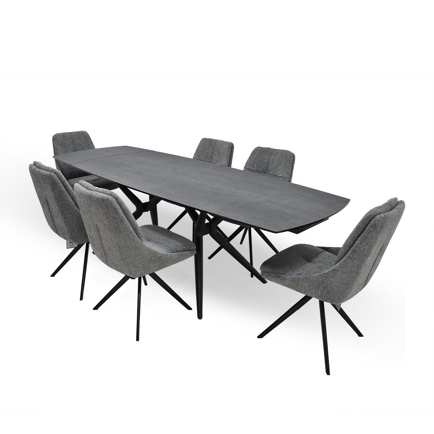 Oakwood Ectasy Ceramic Extendable Dining Table Set - Dolphin