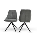Oakwood 2x Harley Fabric Dining Chair - Dolphin