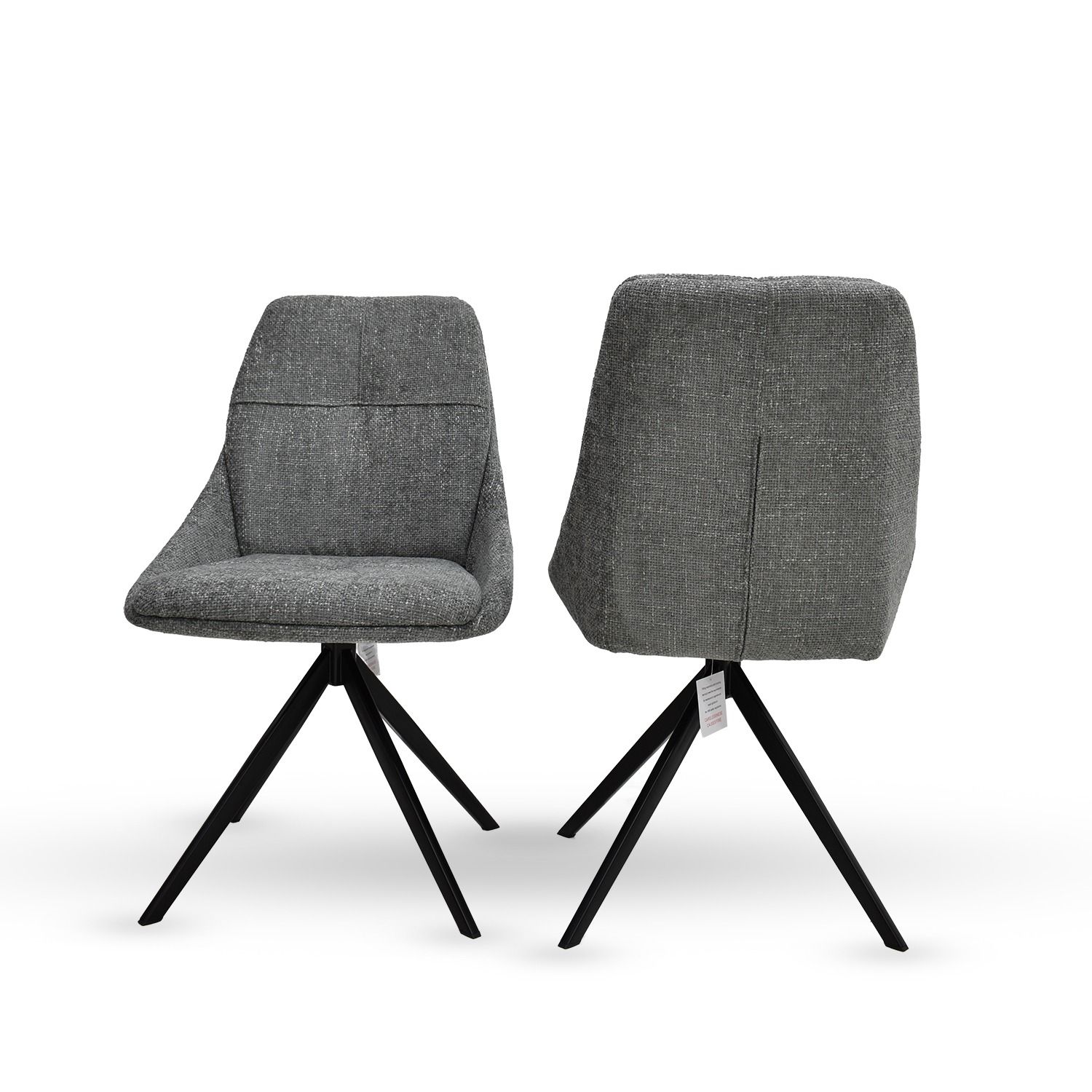 Oakwood 2x Harley Fabric Dining Chair - Dolphin