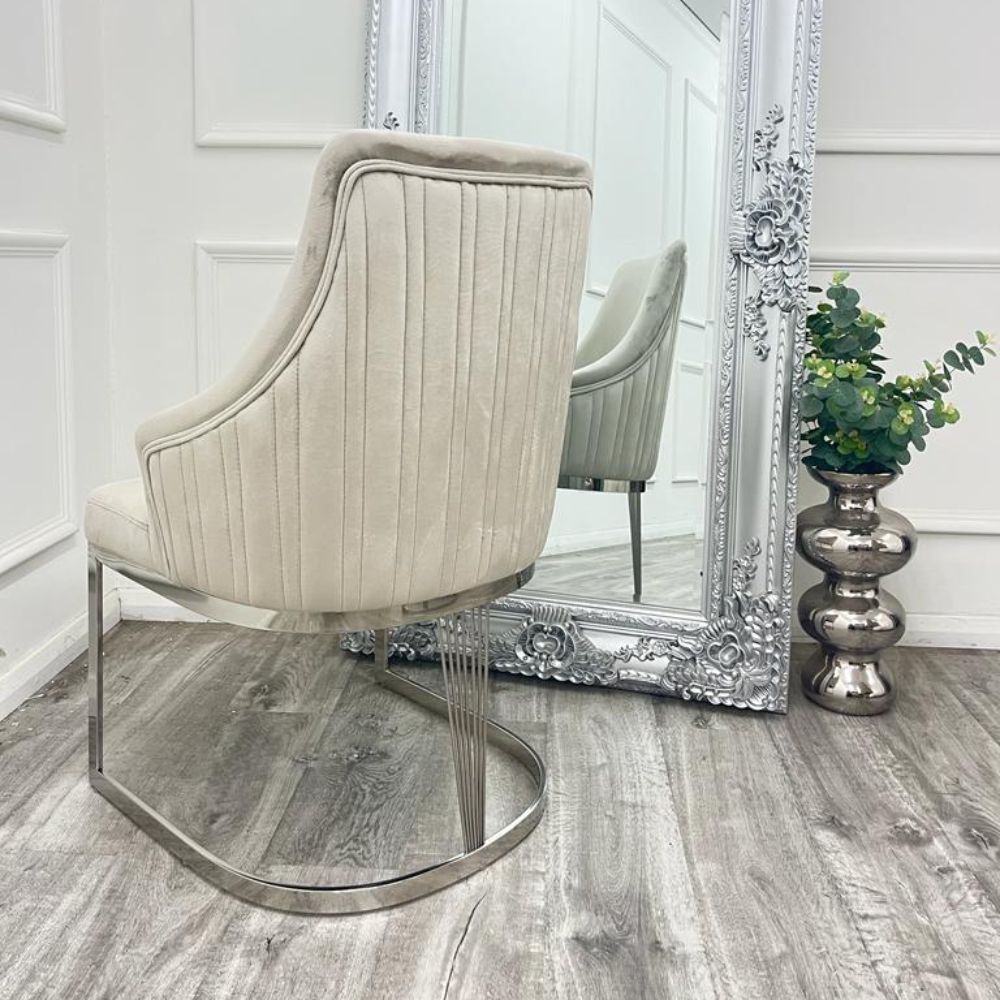 Oakwood Octavia 1.8M Pandora White Marble Dining Table Set Chelmsford Dining Chairs