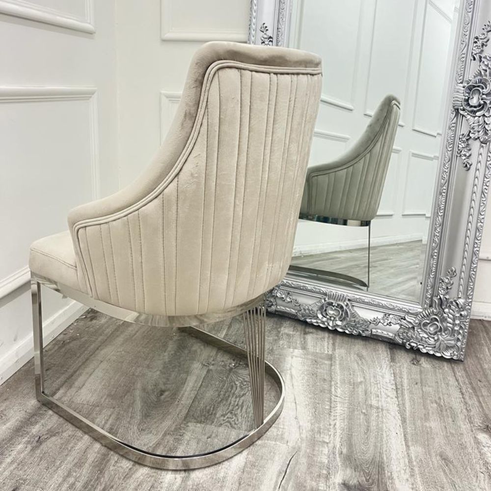Oakwood Octavia 1.8M Pandora White Marble Dining Table Set Chelmsford Dining Chairs