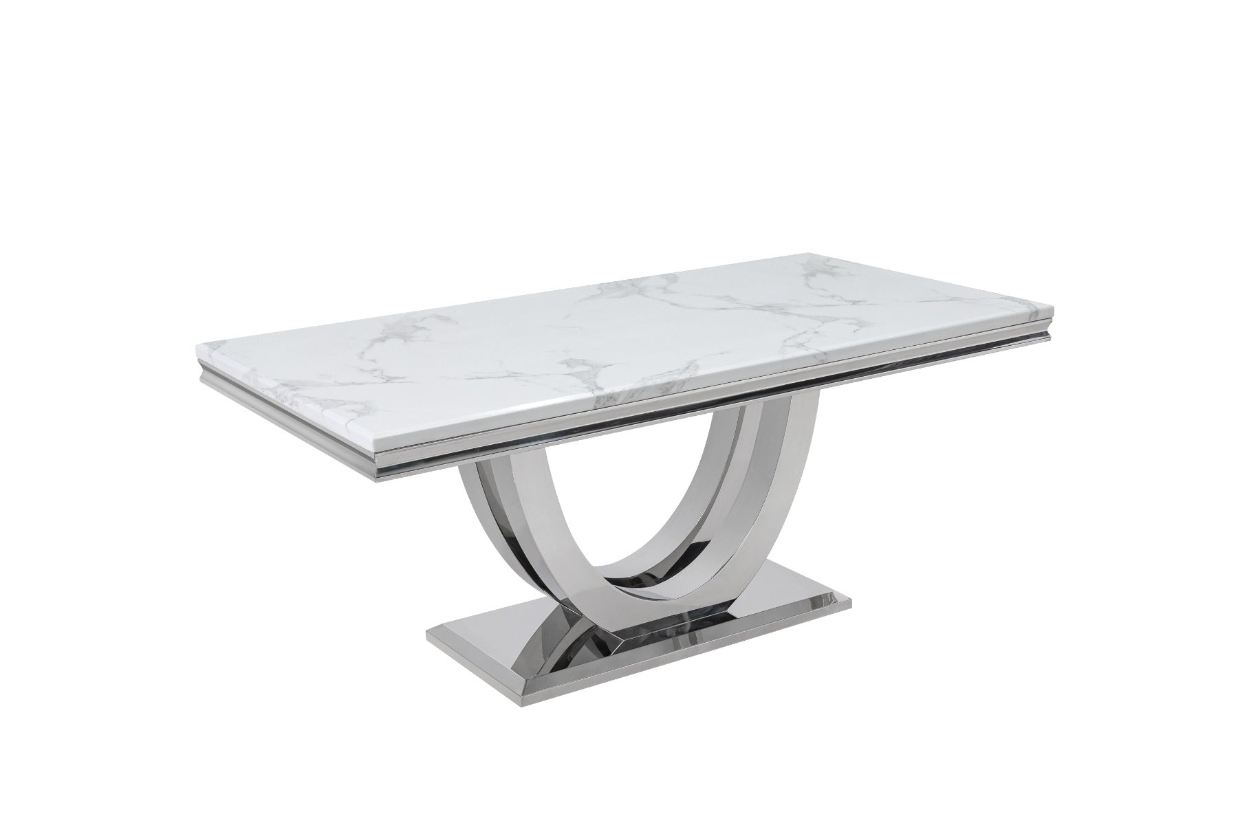 Oakwood Denver 1.8M Grey Marble Top Dining Table