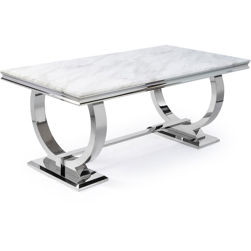 Oakwood Aries 1.8M White Marble Dining Table