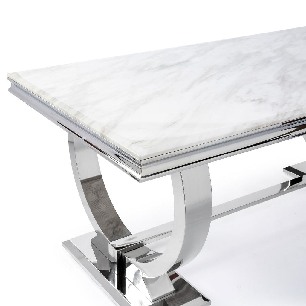 Oakwood Aries 1.8M White Marble Dining Table