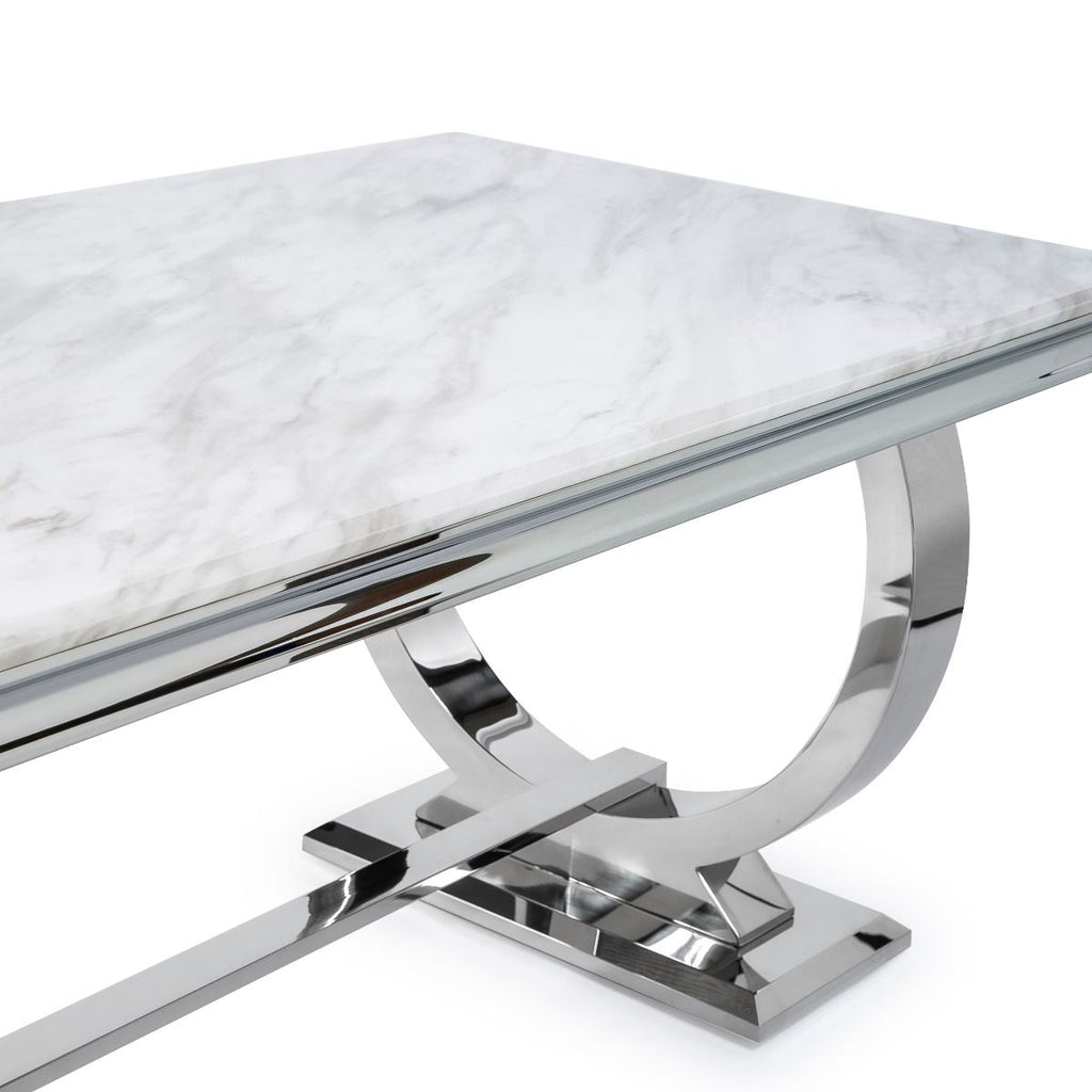 Oakwood Aries 1.8M White Marble Dining Table
